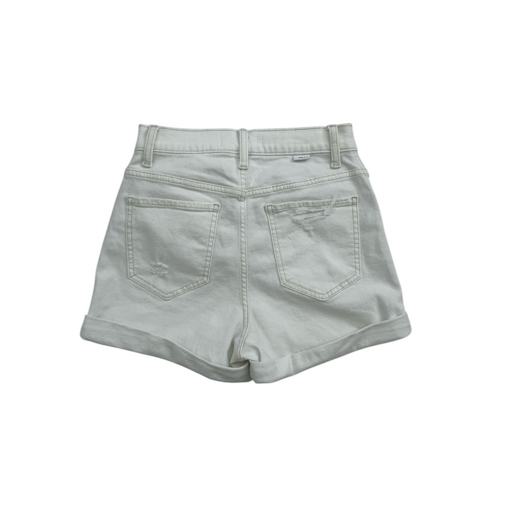 DAZE DENIM Dad High Rise Cuff Womens Off White Denim Shorts Size 25 - Picture 5 of 10